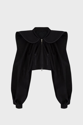 SCULPTED BLOUSON JACKET IN TECHNICAL-COTTON