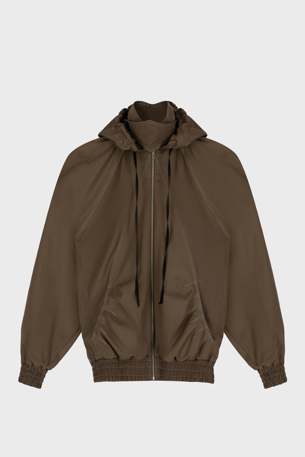 LONG BLOUSON JACKET IN TECHNICAL-COTTON