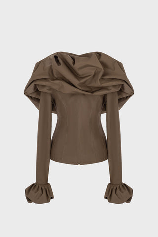 SCULPTED TOP IN TECHNICAL-COTTON