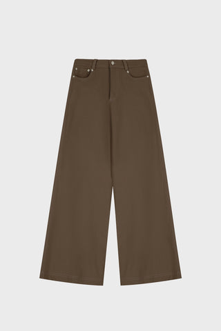 WIDE-LEG PANTS IN TECHNICAL-COTTON