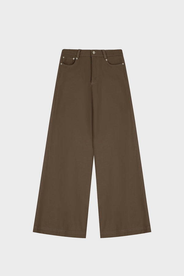 WIDE-LEG PANTS IN TECHNICAL-COTTON