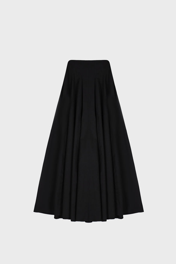 PANELED MAXI SKIRT IN TECHNICAL-COTTON
