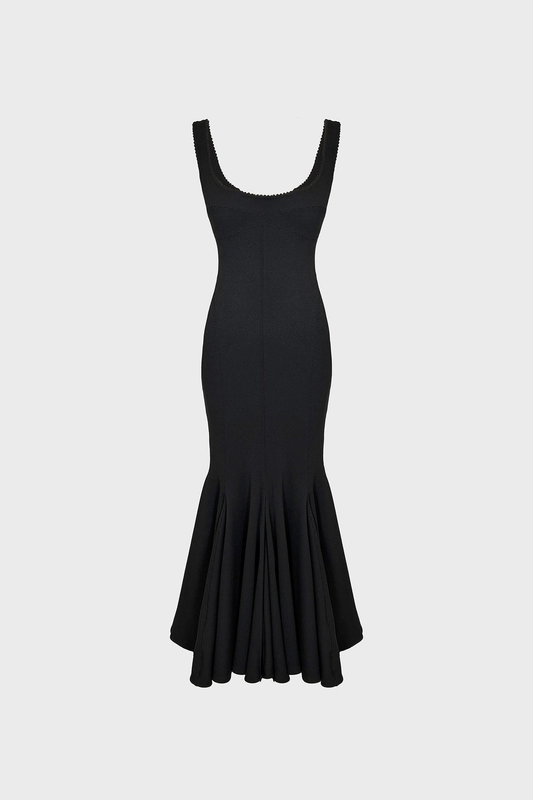GODET MIDI DRESS IN CREPE-JERSEY