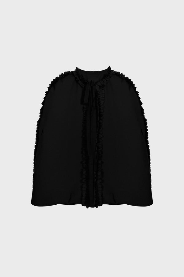 TAILORED SHORT CAPE IN WOOL