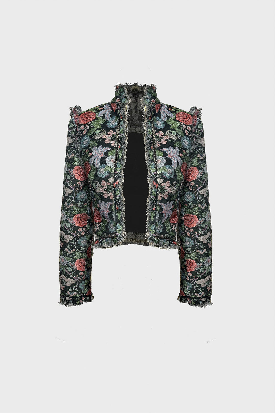 TAILORED CROPPED JACKET IN BROCADE