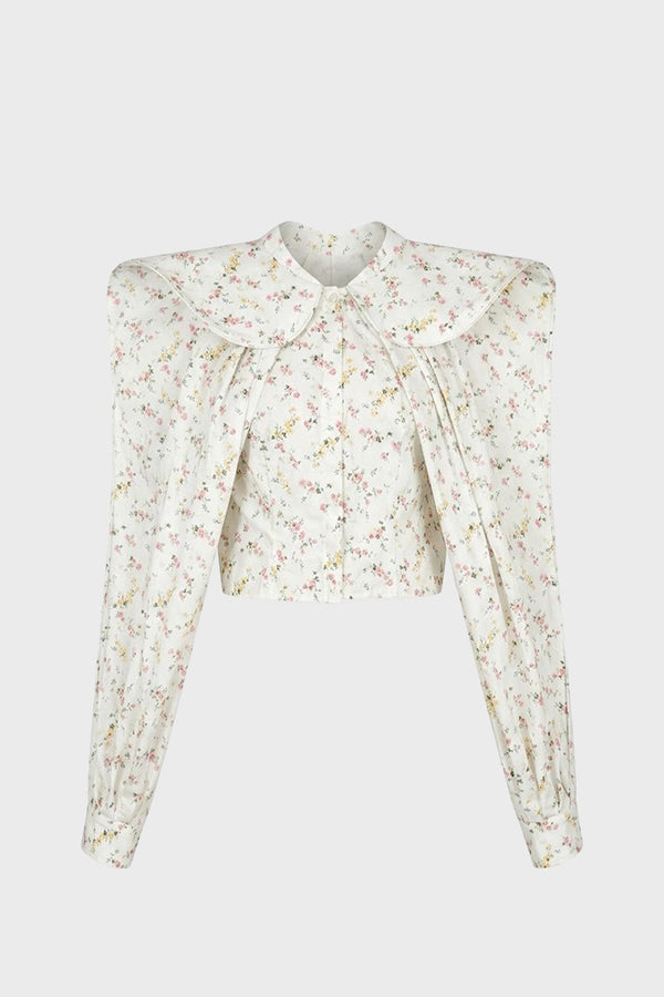 TAILORED SCULPTED SHIRT IN PRINTED-COTTON
