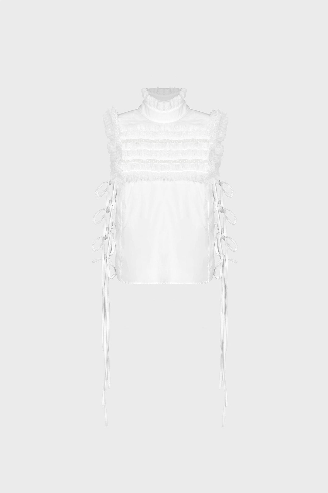 TAILORED SLEEVELESS TOP IN COTTON-POPLIN