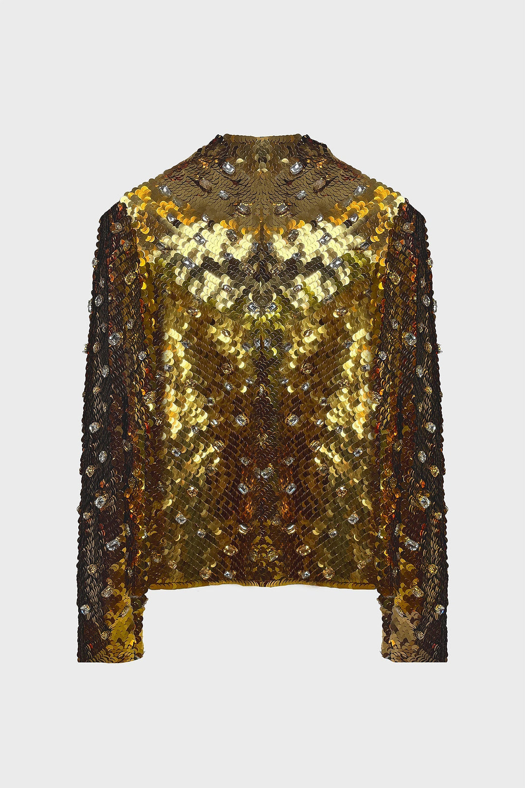 HAND-EMBROIDERED SEQUINED TOP IN MESH