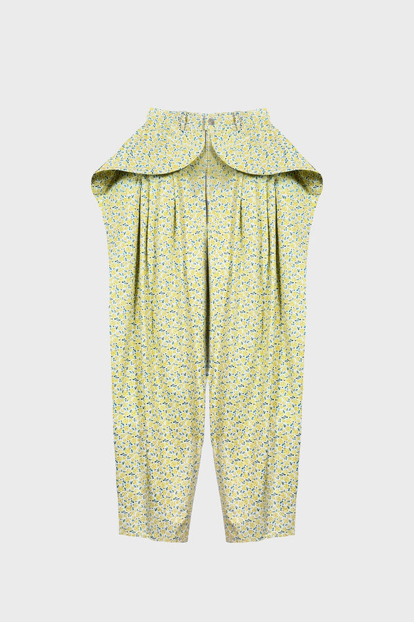 TAILORED SCULPTED PANTS IN PRINTED-COTTON