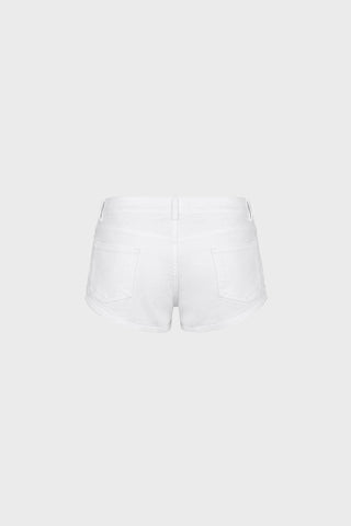 HAND-EMBELLISHED MINI SHORTS IN SATIN