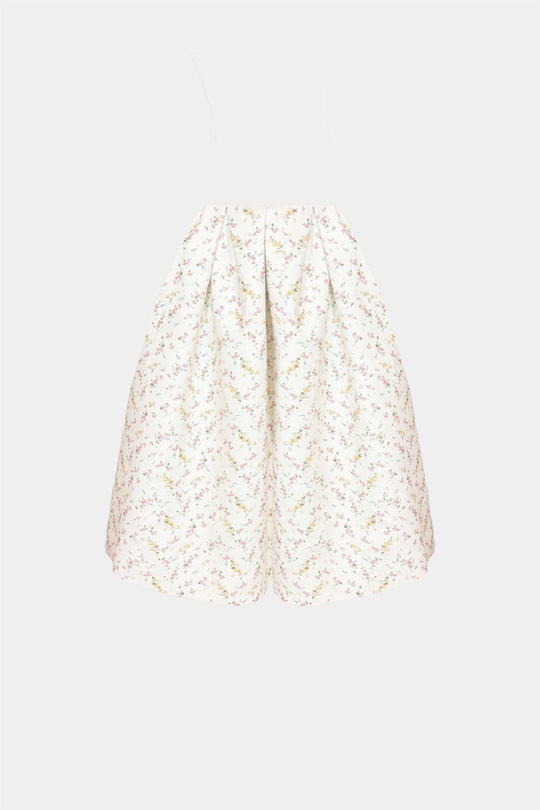 HAND-PLEATED MIDI SKIRT IN PRINTED-COTTON