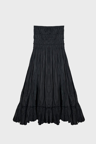 TAILORED MAXI SKIRT IN HAND-CRUSHED COTTON