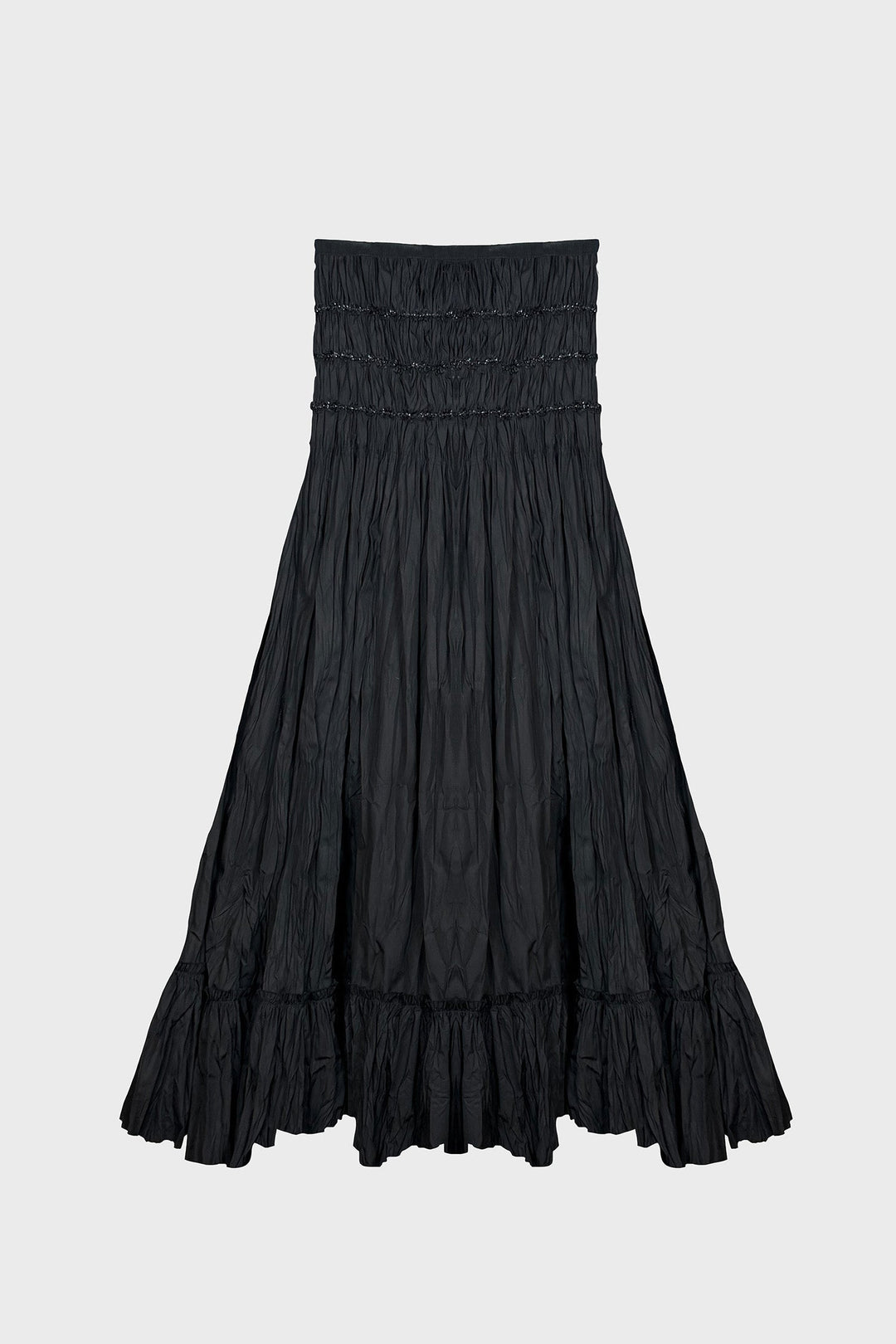 TAILORED MAXI SKIRT IN HAND-CRUSHED COTTON