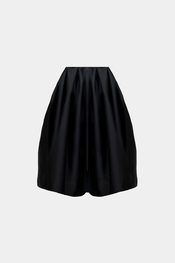HAND-PLEATED MIDI SKIRT IN SATIN