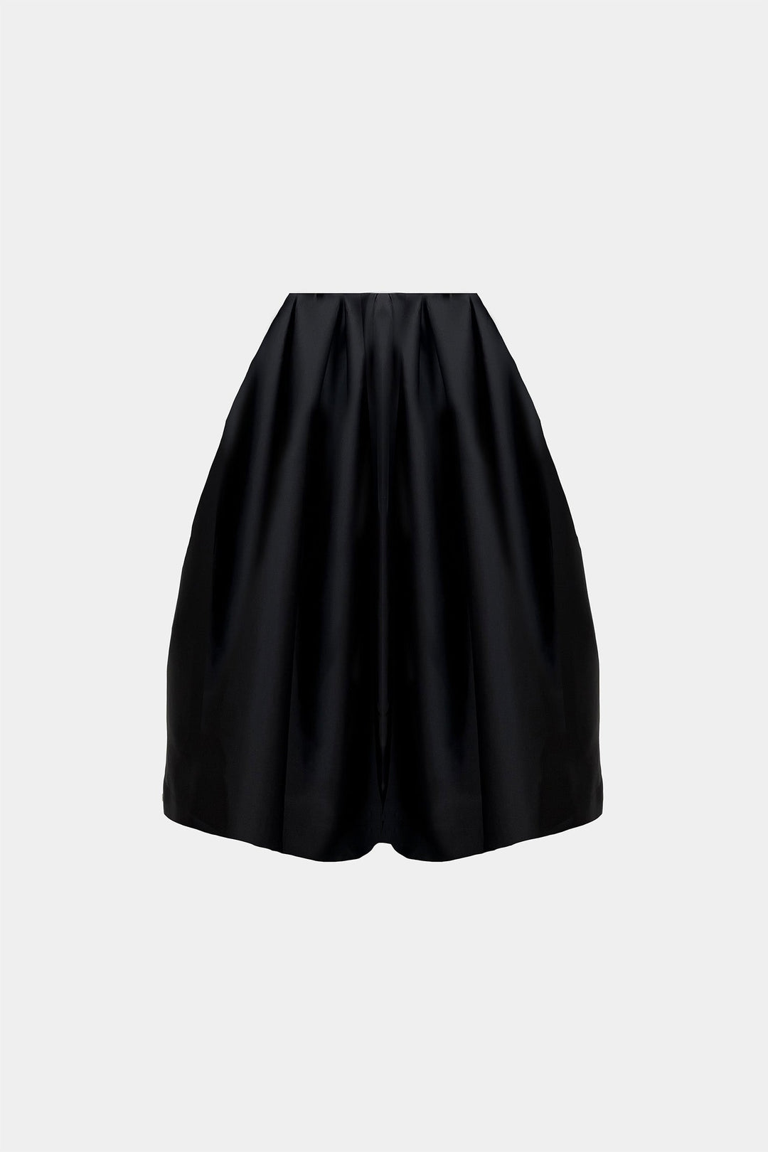HAND-PLEATED MIDI SKIRT IN SATIN