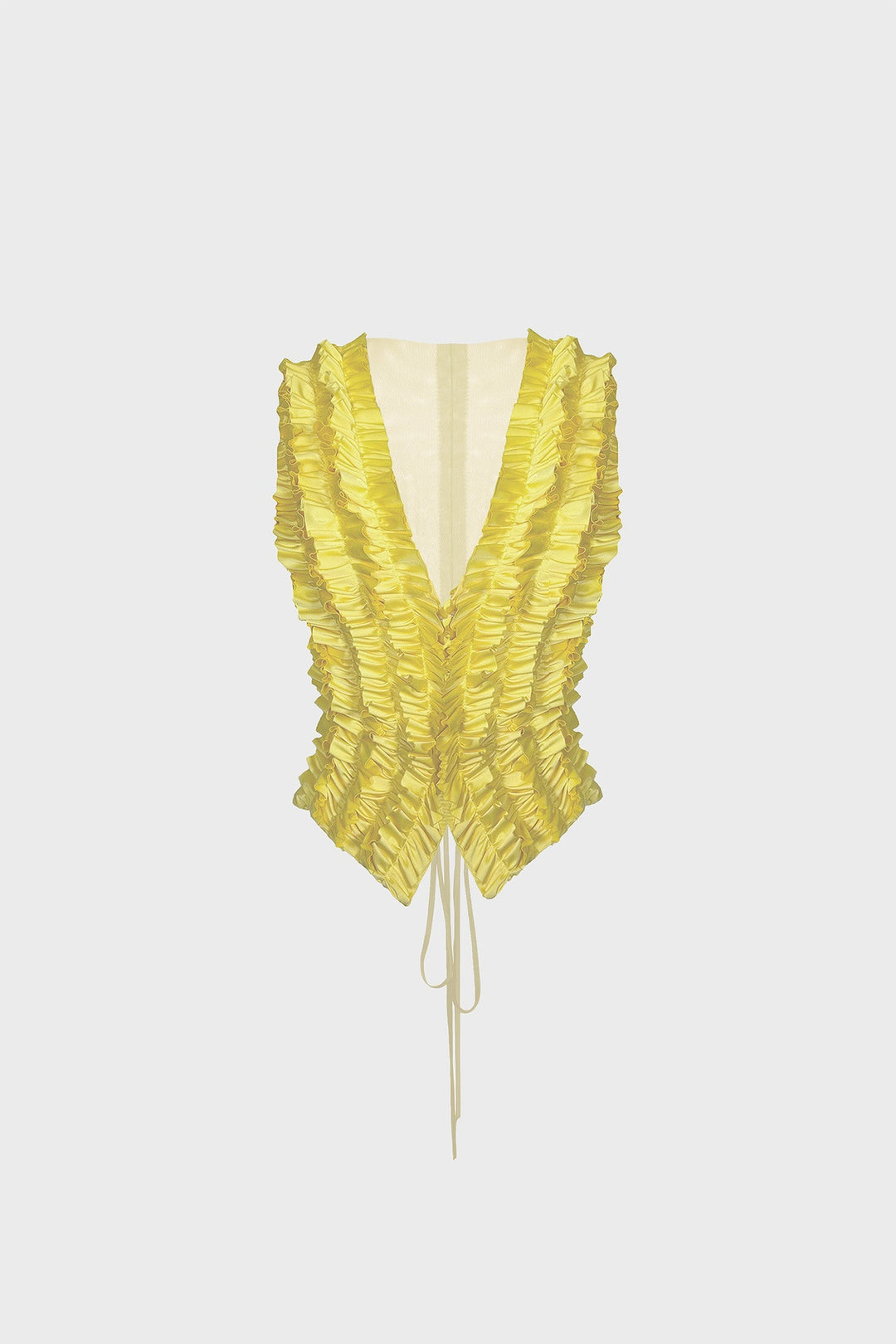 TAILORED LACE-UP VEST IN SATIN AND MESH