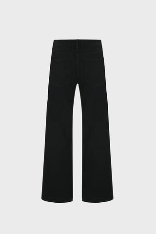 EMBROIDERED WIDE-LEG PANTS IN RAW-DENIM