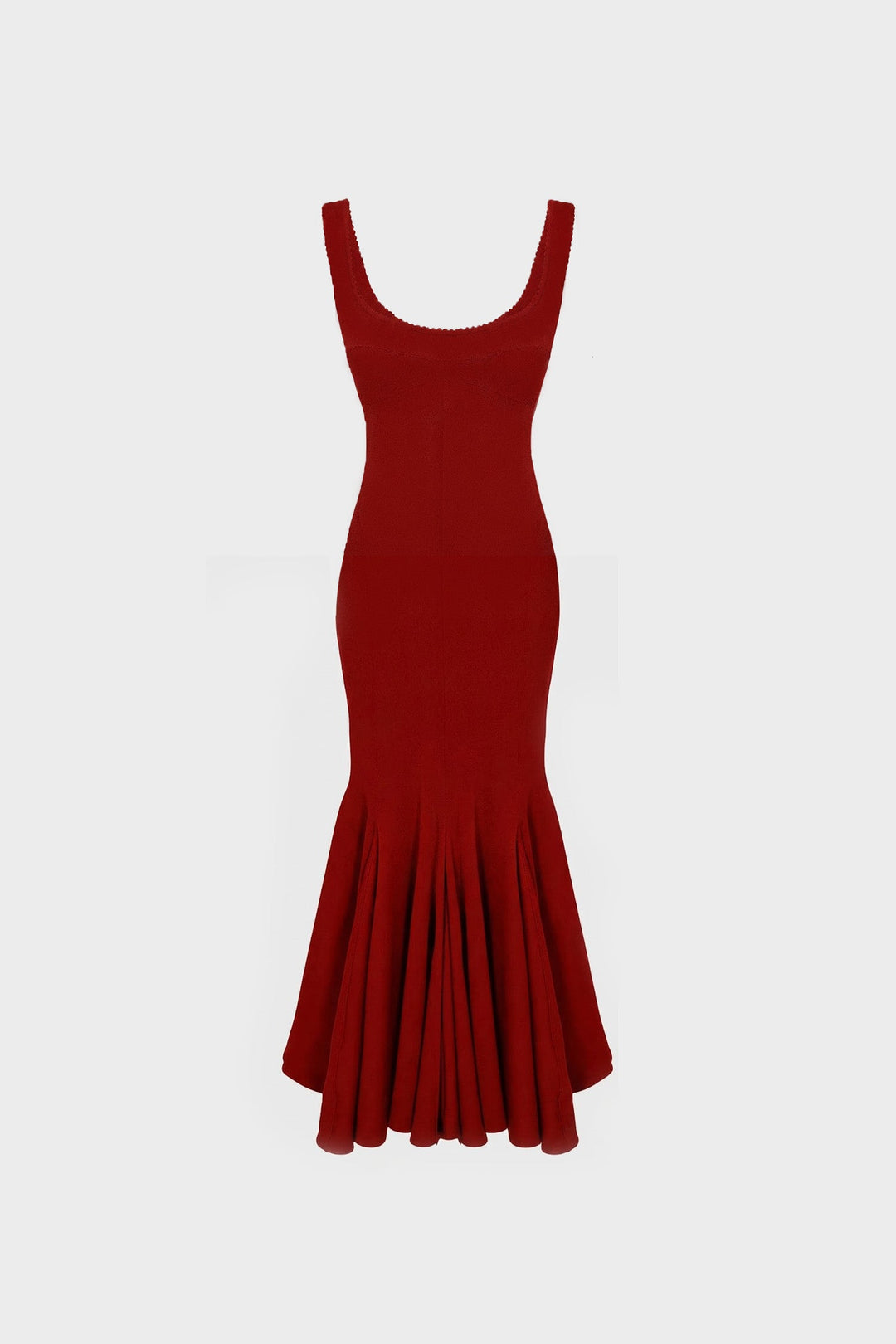 GODET MIDI DRESS IN CREPE-JERSEY