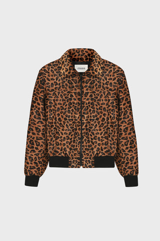 LEOPARD-PRINT LEATHER BOMBER JACKET GENERATION78
