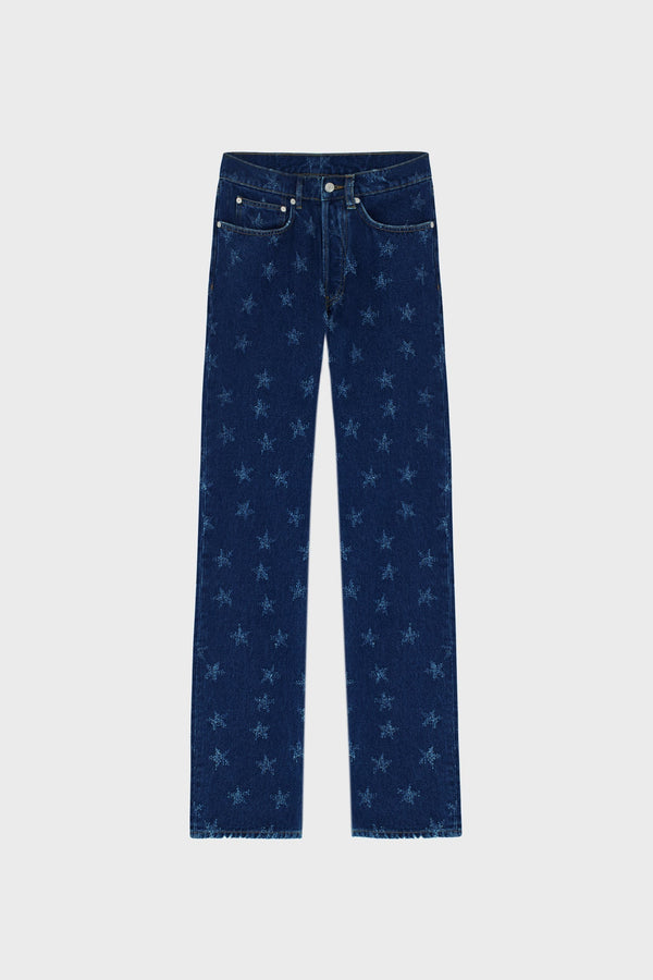 LOOSE-FIT JEANS IN STAR-APPLIQUE DENIM