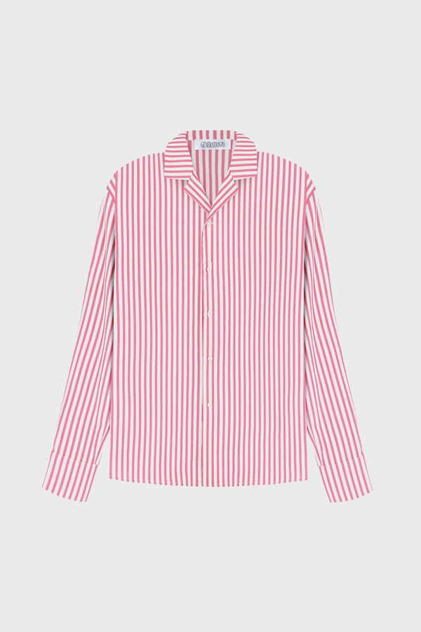 STRIPED LOOSE-FIT SHIRT IN COTTON-POPLIN
