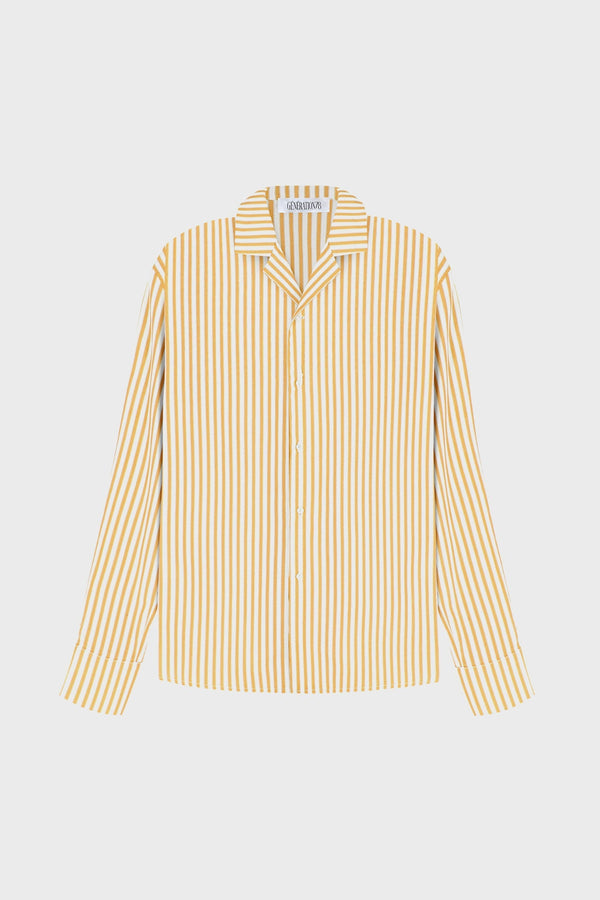 STRIPED LOOSE-FIT SHIRT IN COTTON-POPLIN