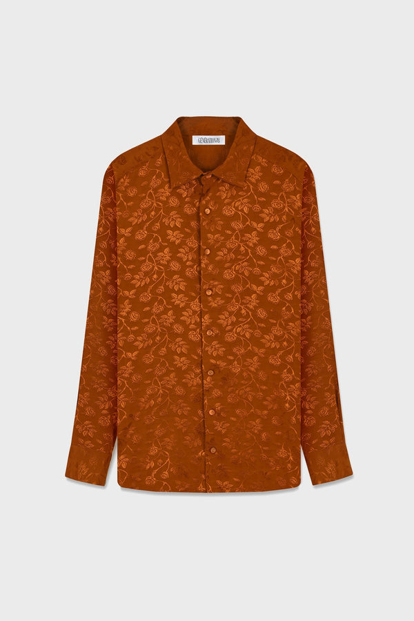 JACQUARD-PRINT LOOSE-FIT SHIRT VISCOSE