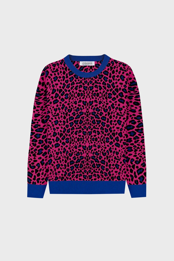 OVERSIZED CASHMERE-BLEND LEOPARD SWEATER