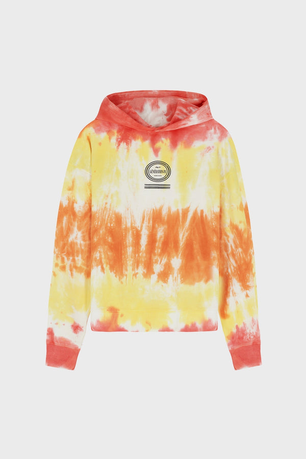 OVERSIZED HOODIE IN TIE-DYE JERSEY