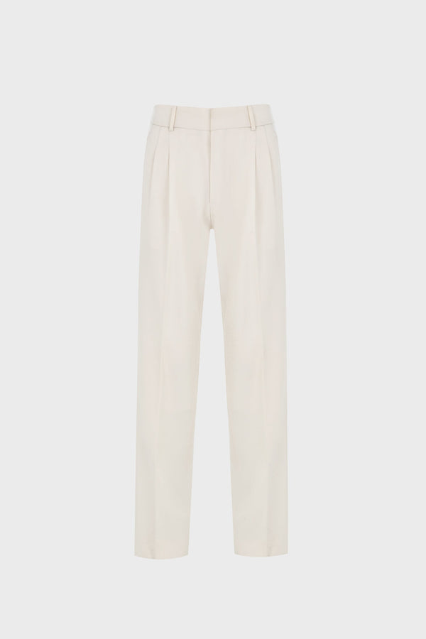 PLEATED TAILORED WOOL PANTS