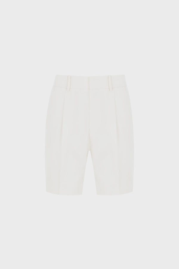 PLEATED TAILORED SHORTS IN WOOL