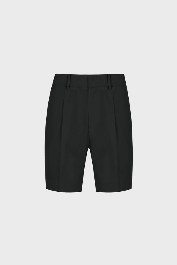 PLEATED TAILORED SHORTS IN WOOL