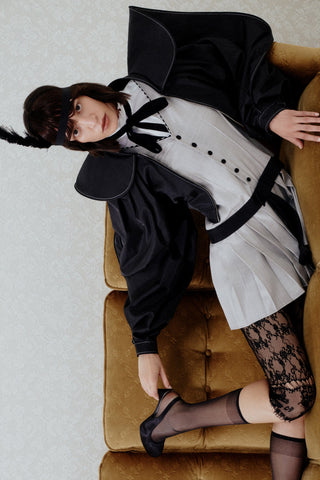 SCULPTED BLOUSON JACKET IN TECHNICAL-COTTON