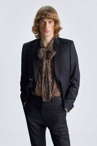 PUSSY-BOW LEOPARD-PRINT SHIRT GENERATION78