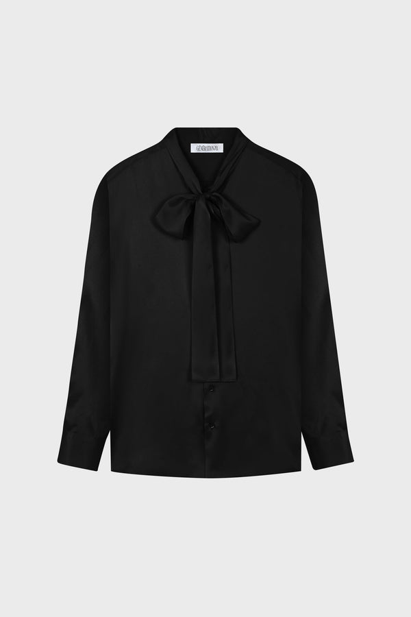 PUSSY-BOW SHIRT IN SILK