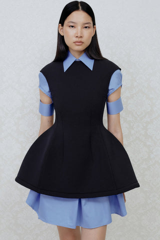 SCULPTED MINI DRESS IN COTTON-JERSEY