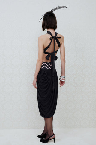 PEARL-EMBROIDERED TOP IN MESH