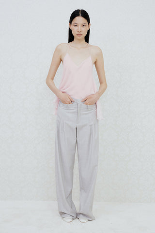 SPAGHETTI-STRAP TOP IN SILK-GEORGETTE