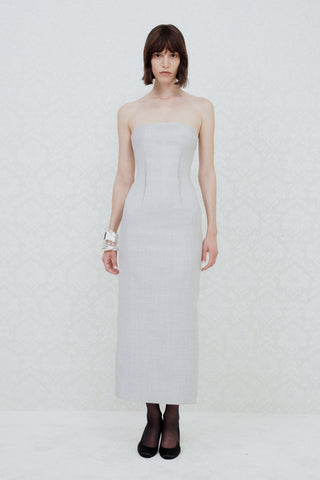 TAILORED MIDI DRESS IN VIRGIN-WOOL