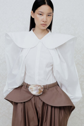 TAILORED SCULPTED PANTS IN TECHNICAL-COTTON