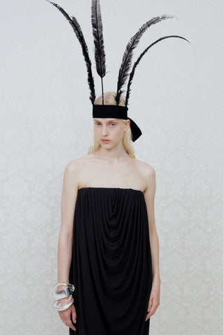 STRAPLESS MAXI DRESS IN VISCOSE-JERSEY