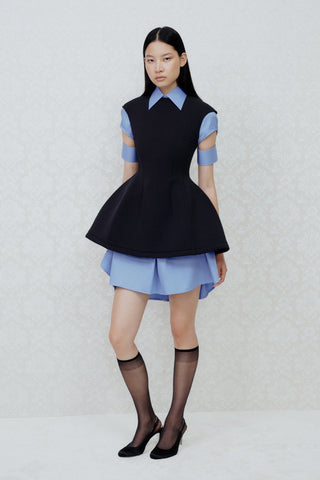 SCULPTED MINI DRESS IN COTTON-JERSEY