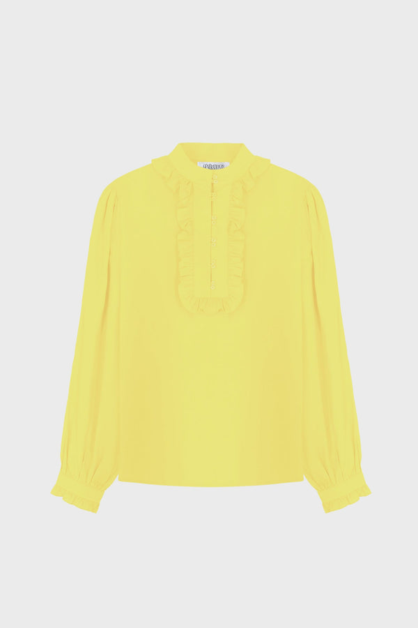 RUFFLED BLOUSE IN VOILE