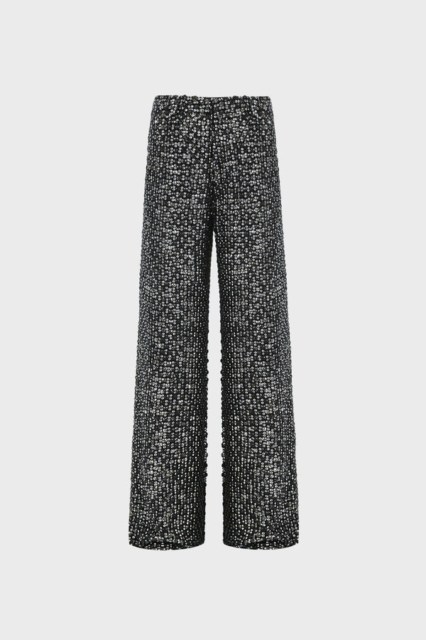 SEQUIN EMBROIDERED COUTURE PANTS