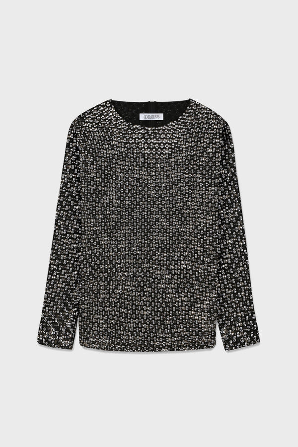 SEQUIN EMBROIDERED COUTURE TOP