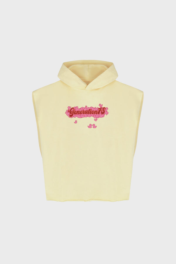 SLEEVELESS HOODIE IN COTTON JERSEY
