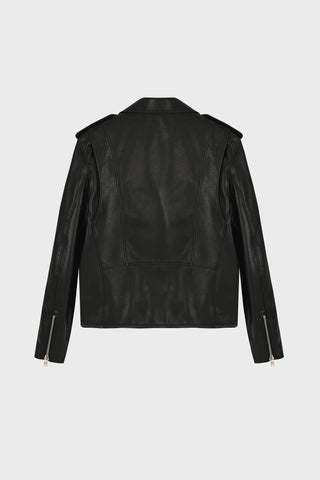 SLIM-FIT LEATHER BIKER JACKET GENERATION78