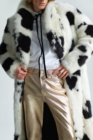 STRAIGHT-LEG GOLD LEATHER PANTS GENERATION78