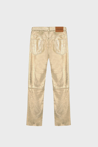 STRAIGHT-LEG GOLD LEATHER PANTS GENERATION78