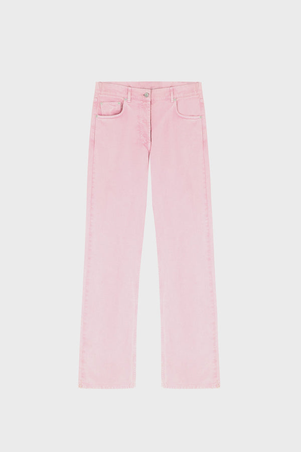STRAIGHT-LEG JEANS IN ACID-WASH DENIM